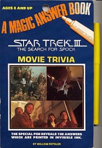 Star Trek III: The Search for Spock Magic Answer Book Movie Trivia